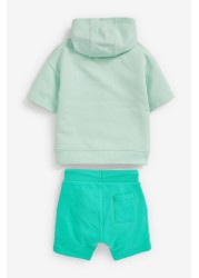 Short Sleeve Hoodie And Shorts Set (3mths-7yrs)