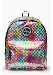 Hype. Unisex Pink Rainbow Check Crest Backpack