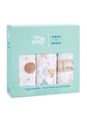 aden + anais Disney Baby Winnie In The Woods Large Cotton Muslin Blankets 3 Pack