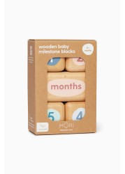 MORI Natural Wooden Sustainable Baby Milestone Blocks