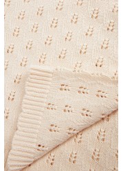 The Little Tailor Pink Pointelle Blanket