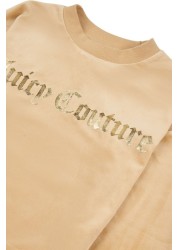 Juicy Couture Brown Velour Crew Sweater