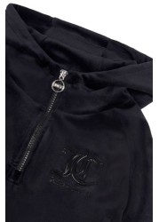 Juicy Couture Black Velour Quarter Zip Hoodie