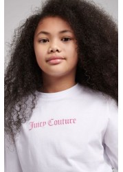 Juicy Couture White Boxy Quarter Sleeve T-Shirt