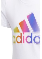 adidas Little Kids White Sportswear Tech T-Shirt