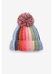 Stripe Pom Pom Beanie Hat (3mths-6yrs)