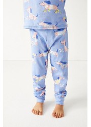 مجموعة ملابس Crew Clothing Company Blue Pj كم طويل Lola Aop Pyjamas