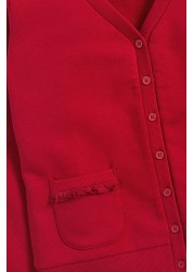 Frill Pocket Jersey School Cardigan (3-16yrs)
