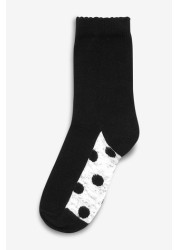 5 Pack Cotton Rich Patterned Footbed Ankle Socks