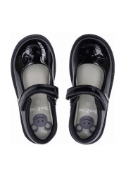 ToeZone Black Patent Single Strap Novelty Mouse School Shoes