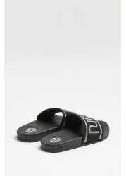 River Island Black Og Heat Seal Ri Sliders