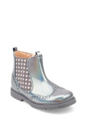 Start-Rite Chelsea Metallic Silver Grey Leather Zip-up Boots