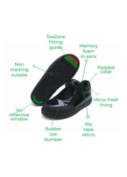 ToeZone Black Patent One Strap School Shoes