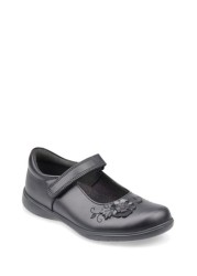 Start Rite Wish Black Leather Pretty School Shoe