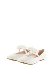 Monsoon Natural Shimmer Corsage Ballerina Flats