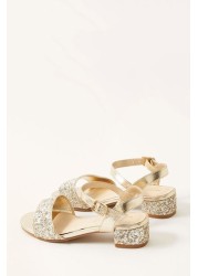 Monsoon Gold Glitter Sandals