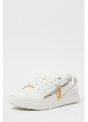 River Island White Og Stripe Monogram Plim Shoes