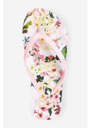 Baker by Ted Baker Pink Floral Flip Flops