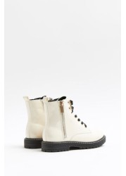 River Island Cream Og Lace Up Boots