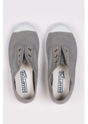 Trotters London Grey Plum Canvas Shoes