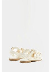 River Island White Mg Rouched Sandals