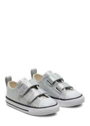 Converse Silver 2V Glitter Junior Trainers