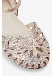 Scalloped Edge Sparkle Occasion Shoes