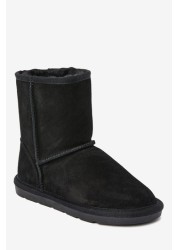 Warm Lined Water Repellent Suede Pull-On Boots