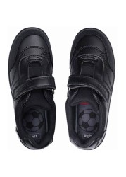 ToeZone Black Zane Football Motif School Shoes