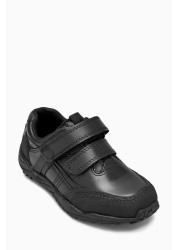 School Leather Double Strap Shoes Standard Fit (F)