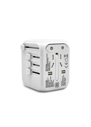 ALISSA-All in One AC Outlet Power Plug Adapter 3 USB + 1 Type C Charging Ports, White.