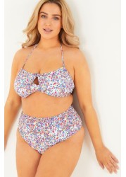 Quiz Floral Spot Bandeau Bikini Top