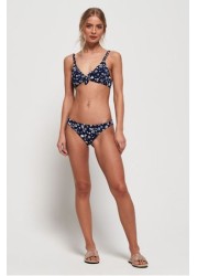 Superdry Felicity Navy Blue Tie Crop Bikini Bottoms