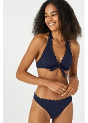 Accessorize Blue Scallop Underwired Bikini Top