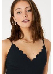 Accessorize Scallop Trim Shaping Swimsuit