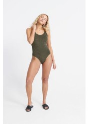 Superdry Alchemy Olive Green Circle Swimsuit