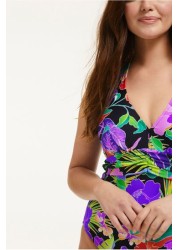 Figleaves Purple Floral Santa Monica Tummy Control Swimsuit