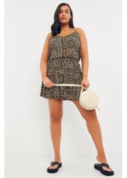 Simply Be Black/Leopard Mix And Match Beach Dress