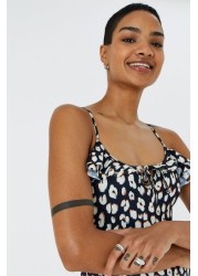 Accessorize Animal Print Frill Swimsuit