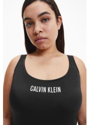 مايوه قطعة واحدة سوداء مكثفة من Calvin Klein