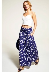 HotSquash Navy/White Roll Top Maxi Skirt