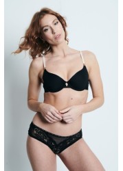 ELLE Black 24-7 Lace No VPL Brazilian Briefs