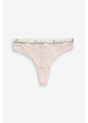 Cotton Rich Logo Knickers 4 Pack Thong