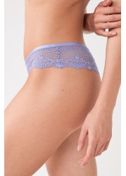 Microfibre And Lace Knickers Thong