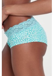 Lace Trim Cotton Blend Knickers 4 Pack Short