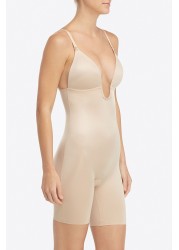 SPANX® Medium Control Suit Your Fancy Low Back Plunge Mid Thigh Bodysuit