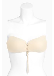 Lace-Up Stick-On Push-Up Bra