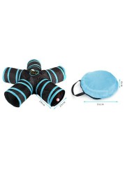 Decdeal - Cat Tunnel 5 Way Pet Play Tunnel Collapsible Tunnel Toy for Cats Dogs Rabbits Pets