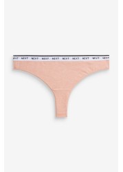 Cotton Rich Logo Knickers 4 Pack Thong