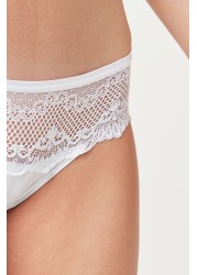 Microfibre And Lace Knickers Brazilian